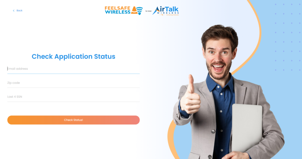 You can easily check your application status on AirTalk